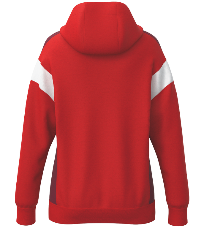 Teamline Celebrate 125 - Træningstrøje med lang lynlås og hætte. Rød-Bordeaux-hvid