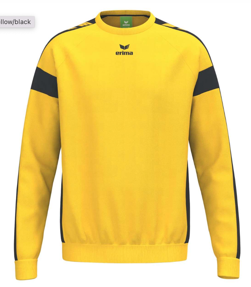 Erima sweatshirt med 43% bomuld. Gul-sort