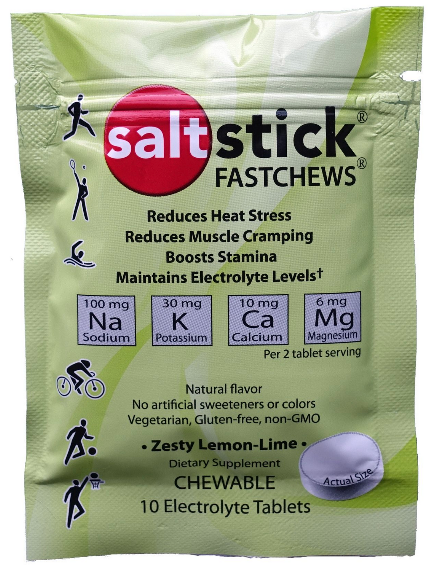 SaltStick salttabletter 120 stk. – Kosttilskud – Box med 12 pakker Fastchews Lemon- lime