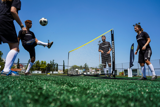 Fodtennisnet med 2 højder - 1 meter og 1,5 meter - GRATIS FRAGT