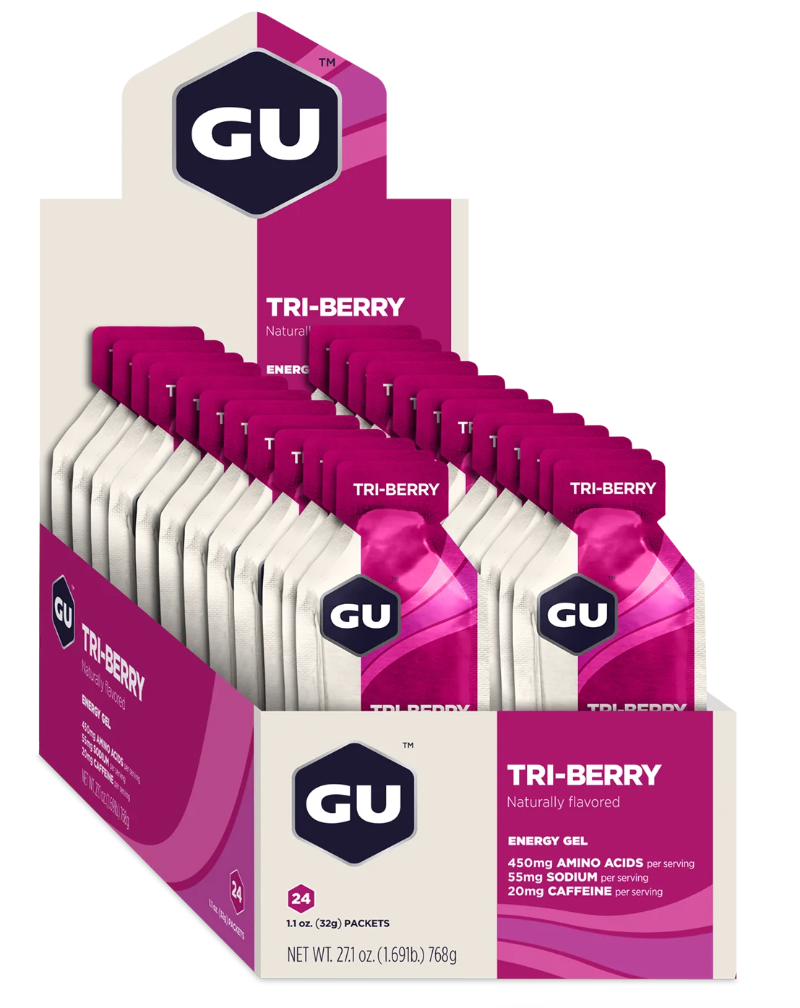 12 stk. GU Energy Energigel Tri-berry med koffein