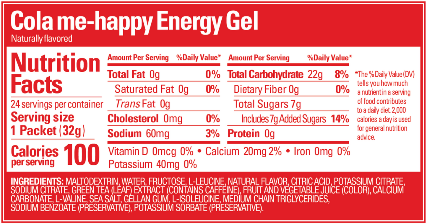 24 stk. GU Gel Cola Me Happy | Energi gel med koffein