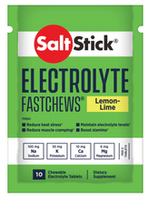 SaltStick salttabletter  120 stk. – Kosttilskud – Box med 12 pakker Fastchews Lemon- lime